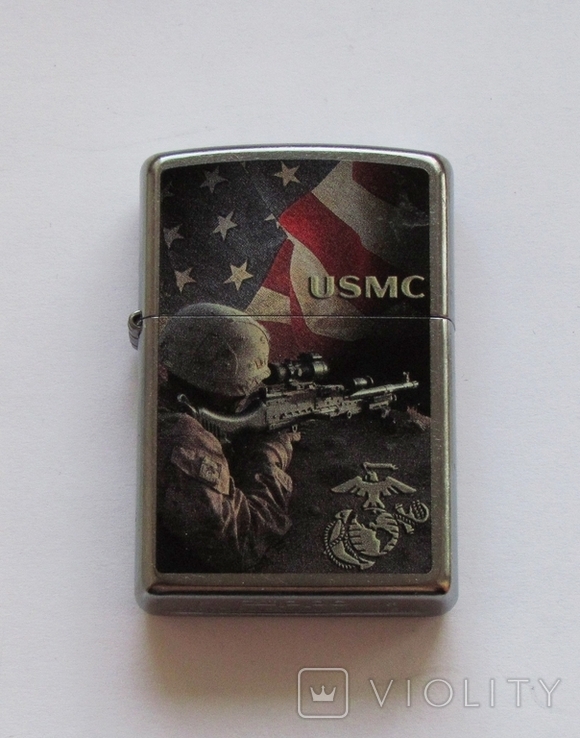 Запальничка бензинова Zippo USMC армейская (морська піхота США), оригінал, фото №4