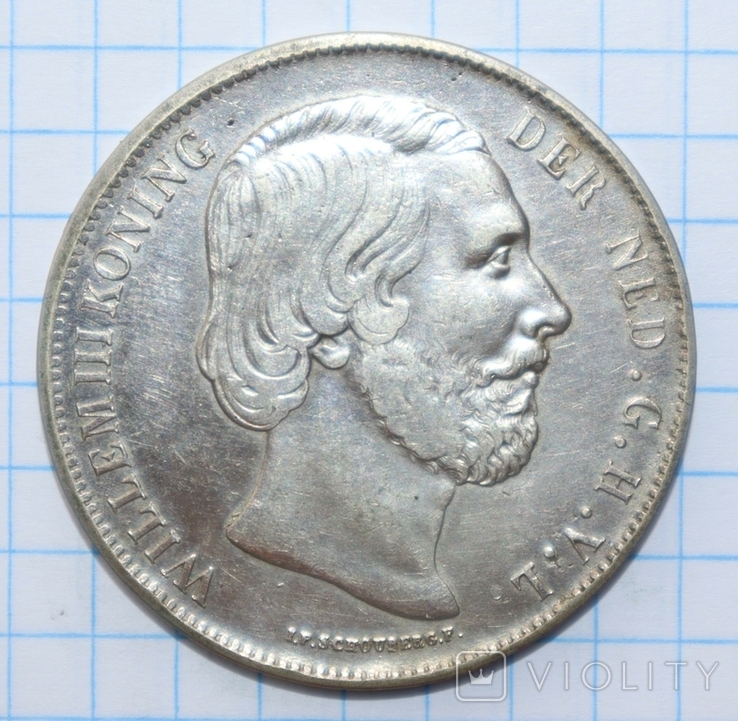 2,5 гульдена, 1863г. Нидерланды., фото №3