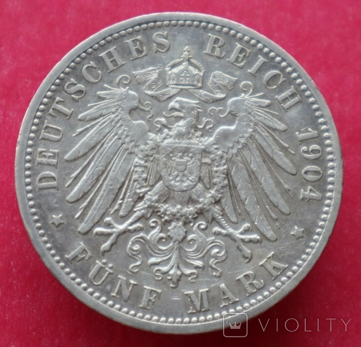 1904 год, 5 марок, Баден., фото №6