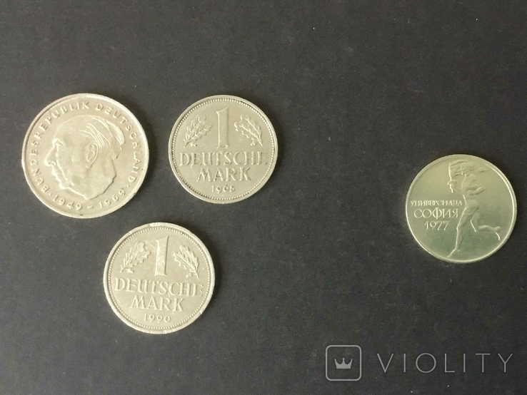 2 марки 1970, 1 марка 1965, 1 марка 1990, Германия, и 50 стотинки Болгария.1977, фото №5