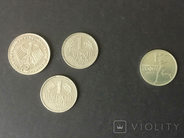 2 марки 1970, 1 марка 1965, 1 марка 1990, Германия, и 50 стотинки Болгария.1977, фото №7