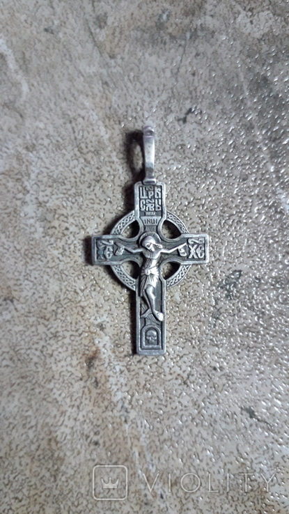 Натільний срібний хрестик, фото №2