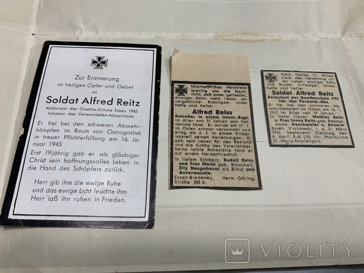 Третій рейх Похоронний лист солдата Вермахту 1943, фото №8