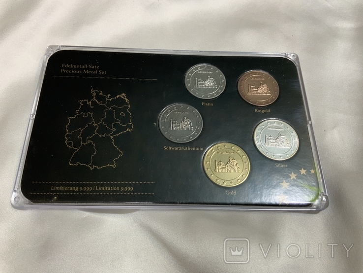 Набір 2 євро драг.метали Нижня Саксонія Niedersachsen Німеччина, фото №2