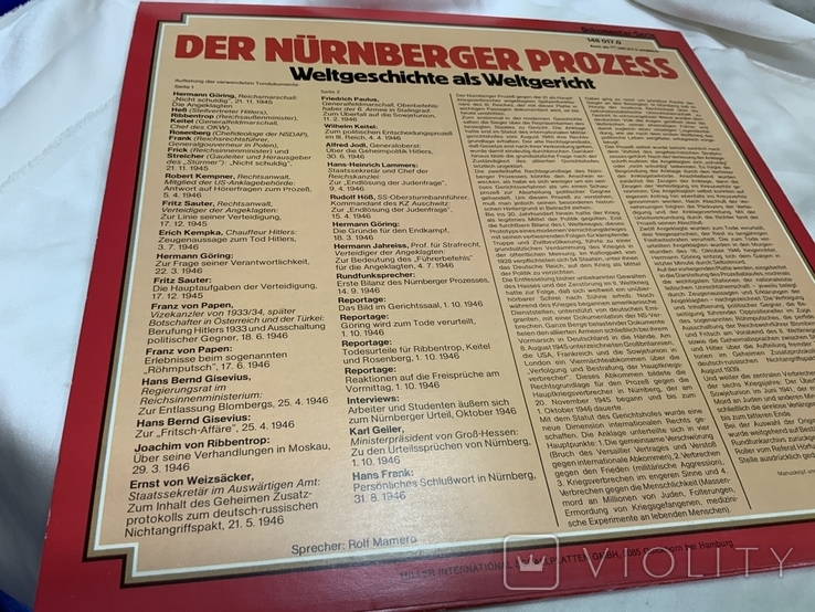Платівка Нюрнбергский процесс Nrnberger Prozess Третій рейх історичні промови, фото №6