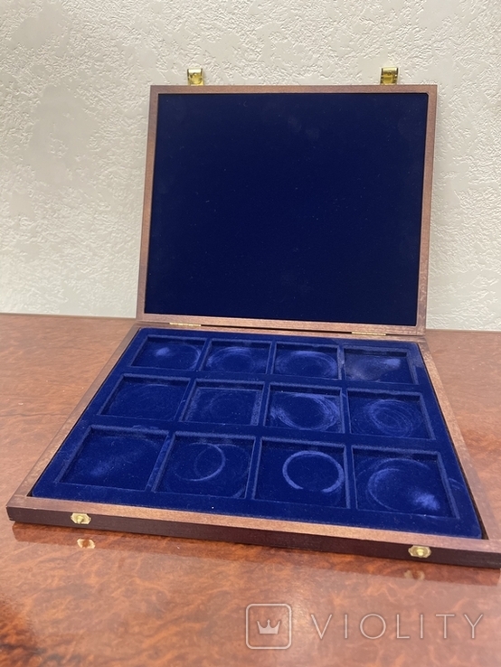 Футляр - планшет - бокс деревянный на 12 монет, фото №2