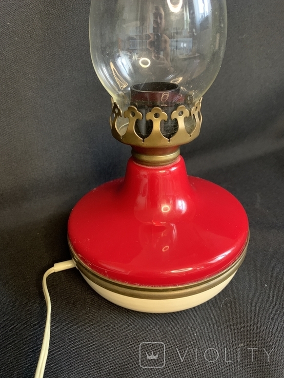 Лампа настольная советская в виде керосиновой лампы, фото №3