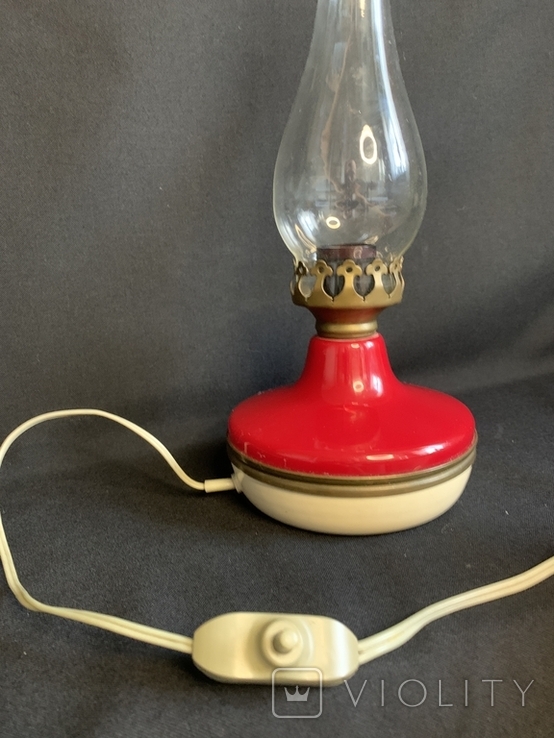 Лампа настольная советская в виде керосиновой лампы, фото №4