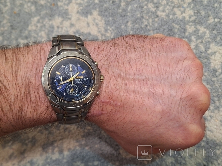 Годинник seiko titanium chronograph, фото №3