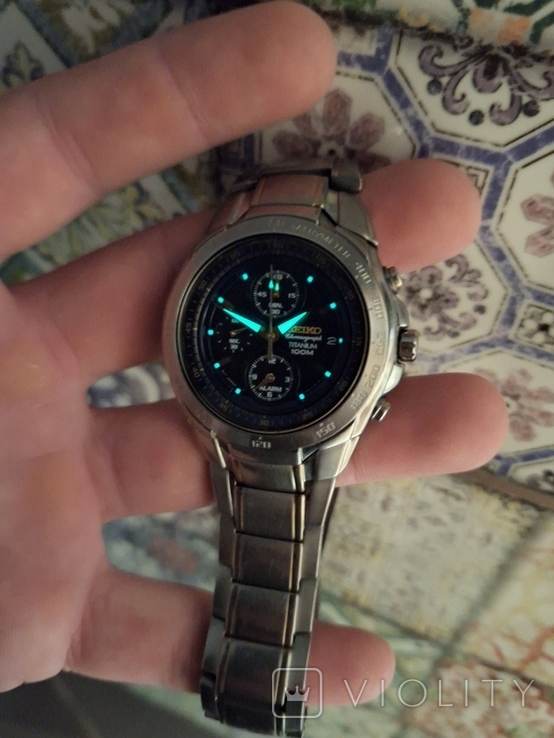 Годинник seiko titanium chronograph, фото №7