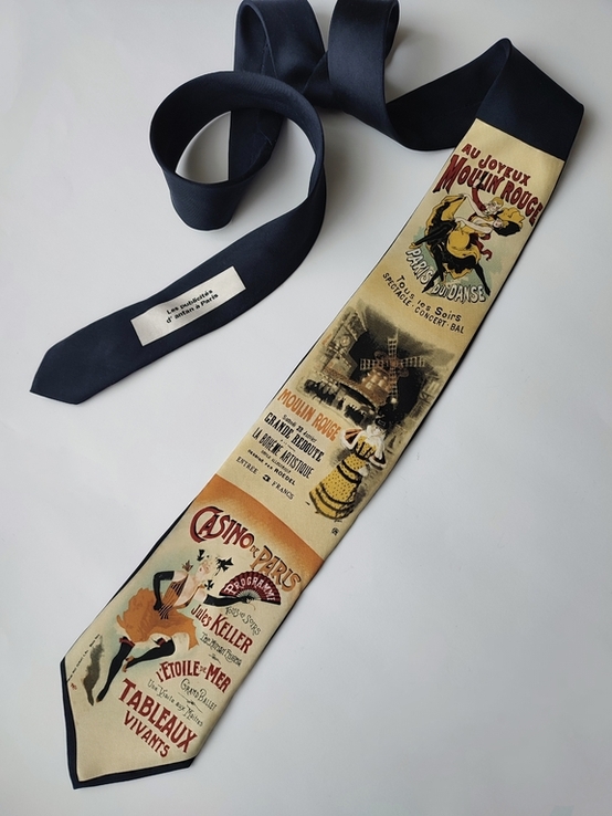 Оригинальный мужской галстук Reflets D'Art,Paris Moulin Rouge Casino, винтаж, фото №2