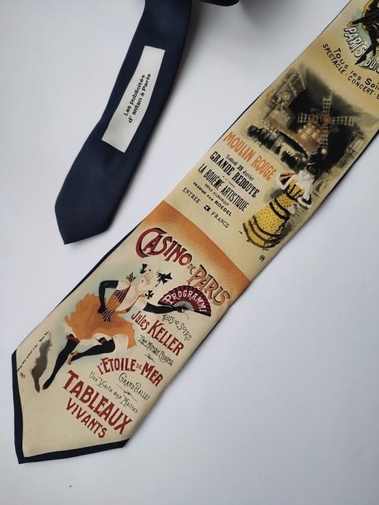 Оригинальный мужской галстук Reflets D'Art,Paris Moulin Rouge Casino, винтаж, фото №3