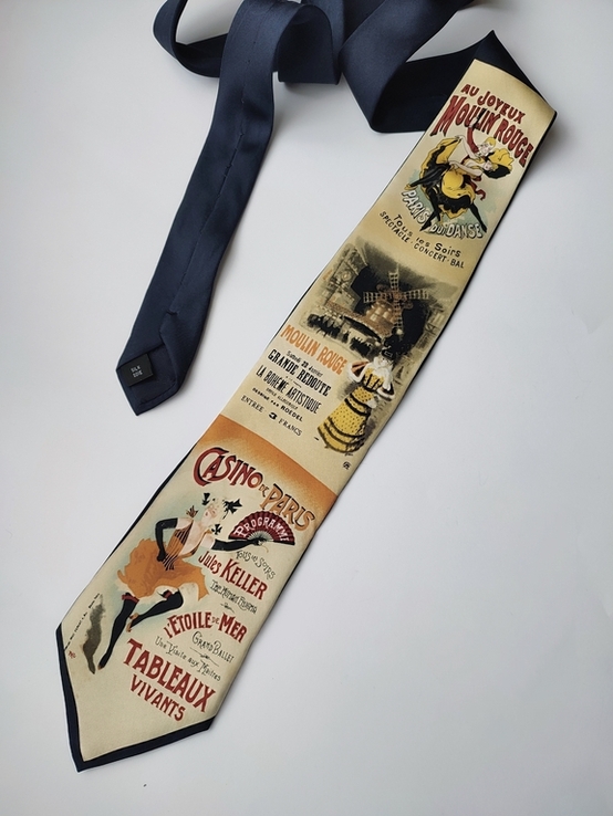 Оригинальный мужской галстук Reflets D'Art,Paris Moulin Rouge Casino, винтаж, фото №4