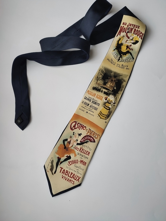 Оригинальный мужской галстук Reflets D'Art,Paris Moulin Rouge Casino, винтаж, фото №5