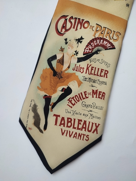 Оригинальный мужской галстук Reflets D'Art,Paris Moulin Rouge Casino, винтаж, numer zdjęcia 7