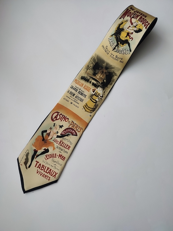 Оригинальный мужской галстук Reflets D'Art,Paris Moulin Rouge Casino, винтаж, фото №11
