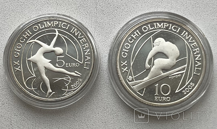 5 и 10 евро 2005 года "Зимняя Олимпиада в Турине 2006", фото №8