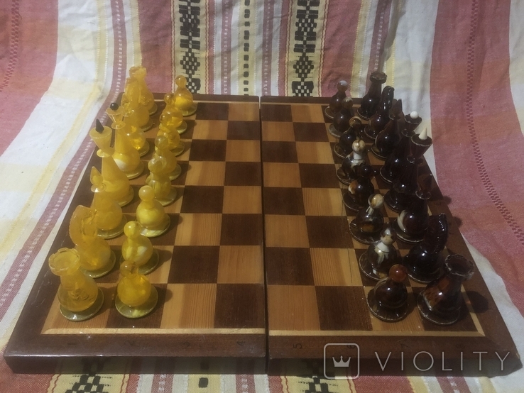 Шахматы янтарные амброид СССР, фото №3