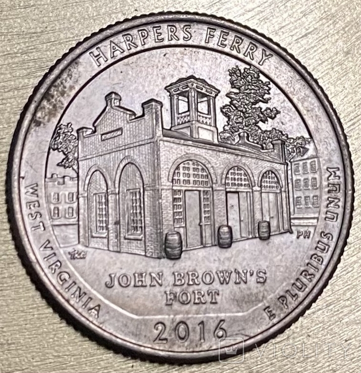 1/4 Доллара 2016(Западная Вирджиния), фото №3