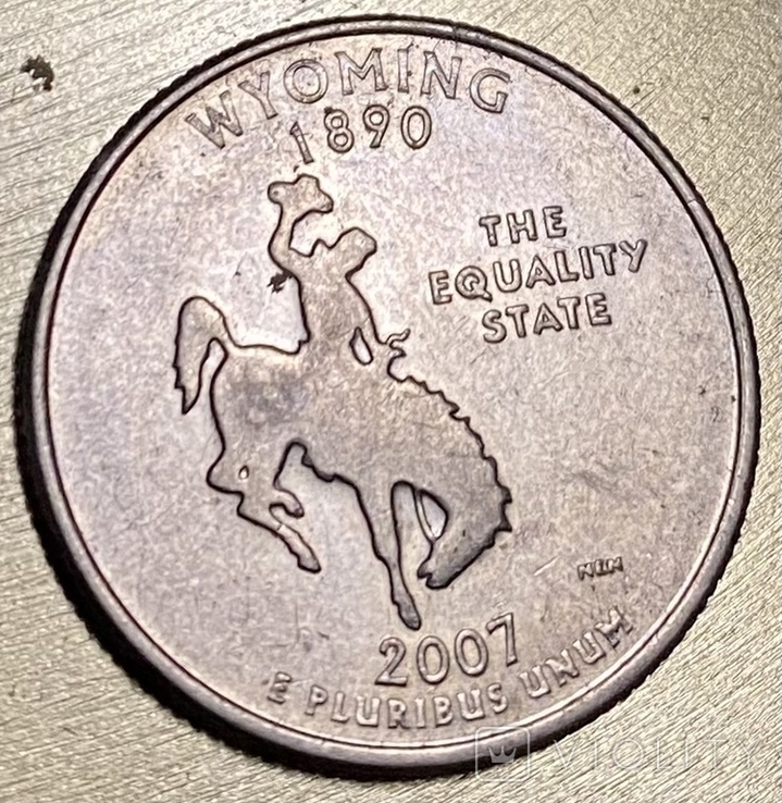 1/4 Доллара 2007(Вайоминг), фото №3
