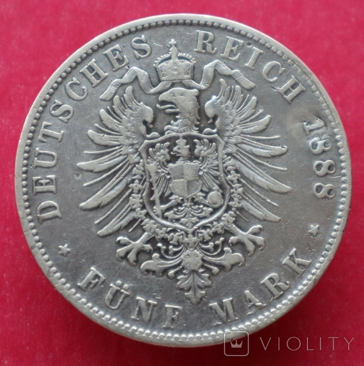 Бавария, 1888 год, 5 марок, фото №12