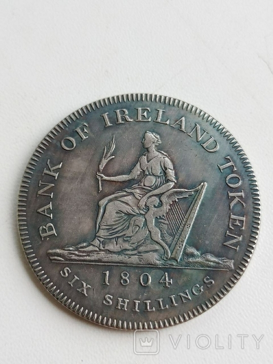 Ирландия 6 шиллингов 1804 год Георг 3 копия, фото №3