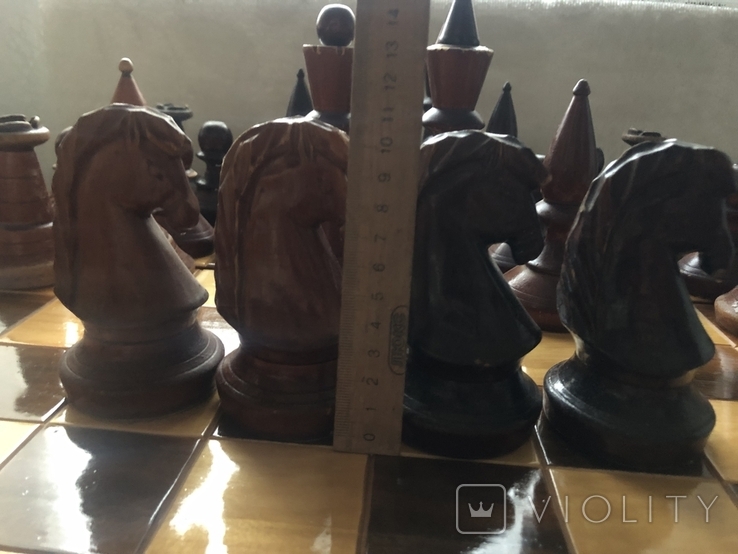 Шахматы большие старые деревянные, фото №6