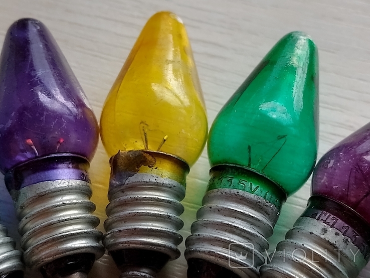 Лампочки цветные для гирлянды Свеча 13,5 В новые рабочие - 13 шт, фото №6
