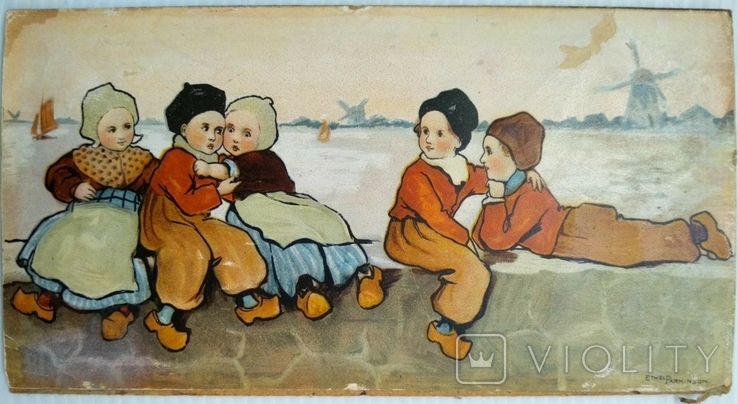 Етель Паркінсон 1868-1957 Діти граються на березі в Голландії, фото №3