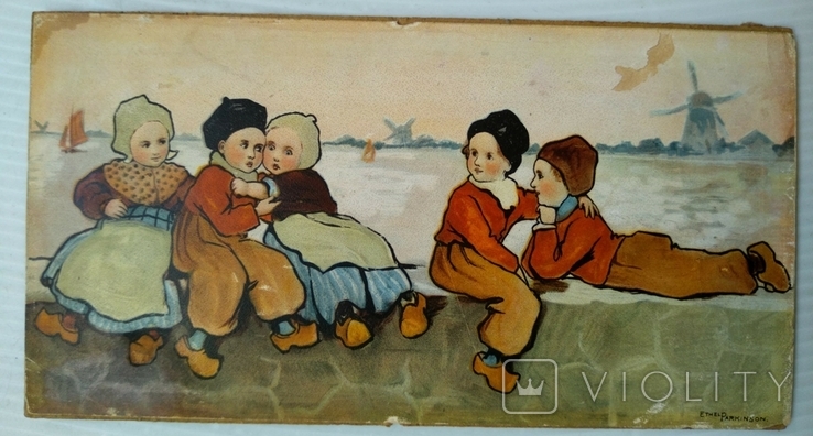 Етель Паркінсон 1868-1957 Діти граються на березі в Голландії, фото №10