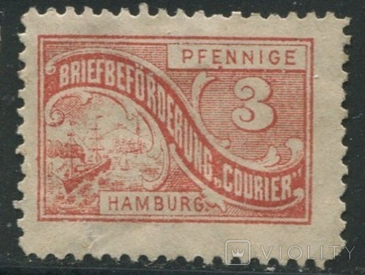 Германия Империя городская частная почта Гамбург корабль, фото №2