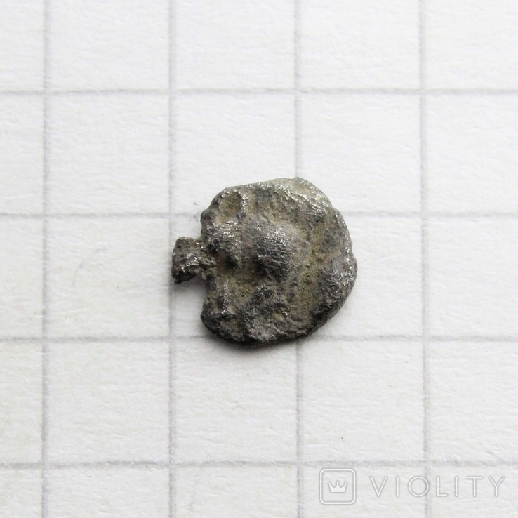 Місія, м.Кізік, 525-450рр. до н.е., срібний геміобол (чи тетартеморіон) - вепр/лев, 0.21г., фото №5