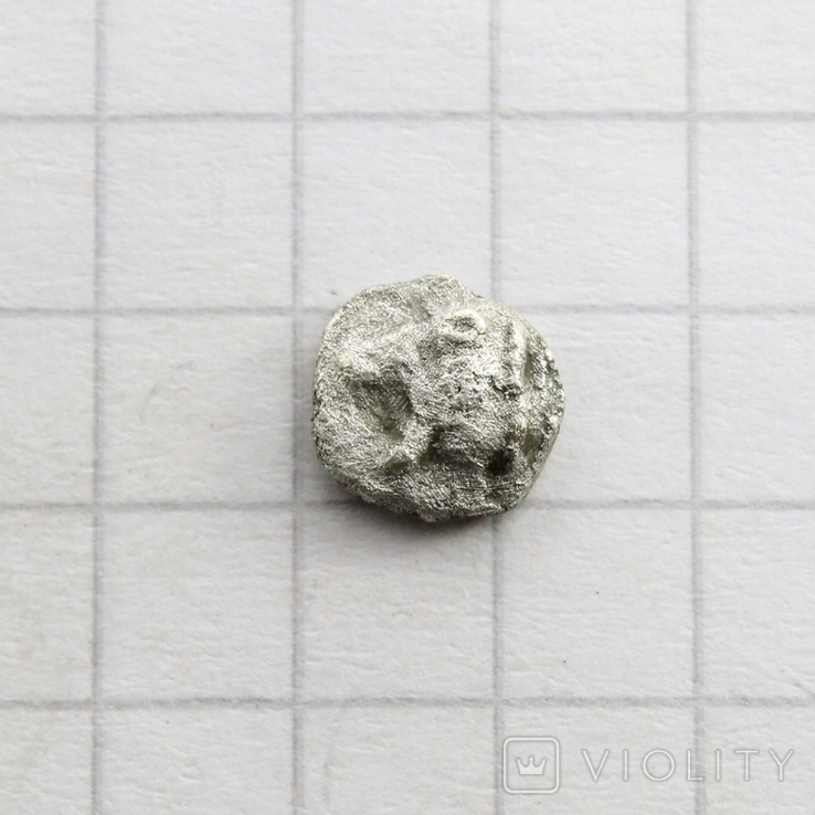 Фрако-Македонський регіон, срібний геміобол V ст. до н.е., 0.29г., фото №5