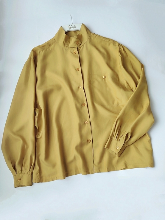 Красива стильна 100% шовкова сорочка блуза, оверсайз, Італія, фото №2