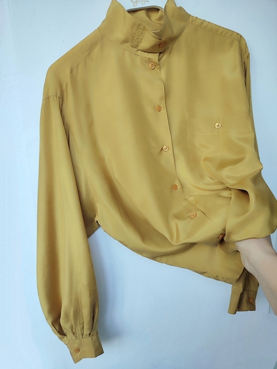 Красива стильна 100% шовкова сорочка блуза, оверсайз, Італія, photo number 7