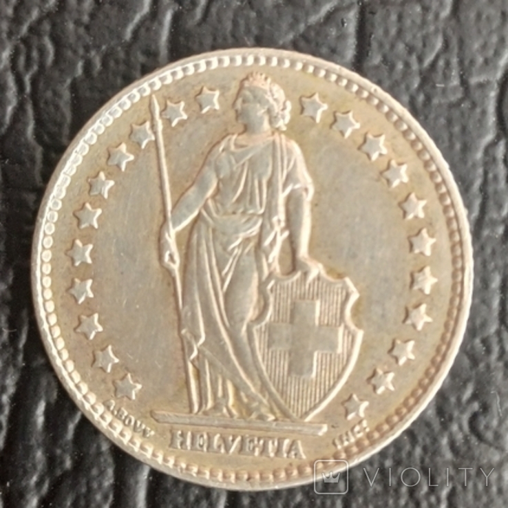 1 франк 1962г. Швейцария серебро, фото №2