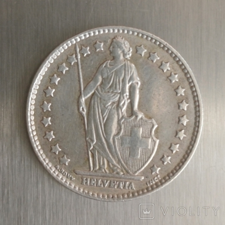 1 франк 1962г. Швейцария серебро, фото №4