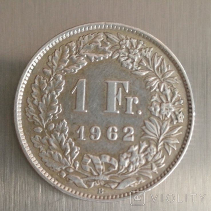 1 франк 1962г. Швейцария серебро, фото №5