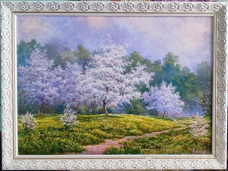 Весняний вальс Картина пейзаж автор Коротков С.В. 50х70 полотно олія, фото №6