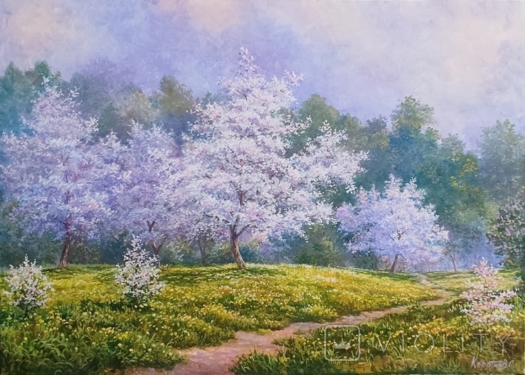 Весняний вальс Картина пейзаж автор Коротков С.В. 50х70 полотно олія, фото №2