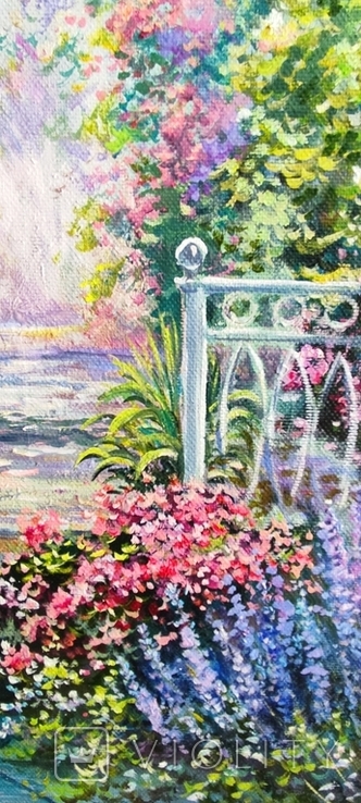 Квіткова гармонія Картина пейзаж автор Коротков С.В. 70х70 полотно олія, фото №6