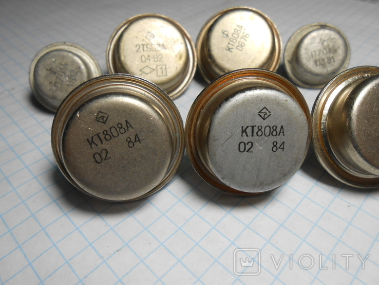 Радиодетали транзистор КТ908 КТ808, П701 Au позолота 7 шт. 1 лотом, фото №3