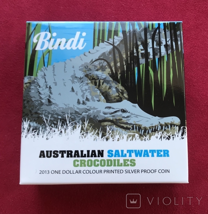 1 доллар 2013 год унция Австралийский морской крокодил Бинди, фото №4