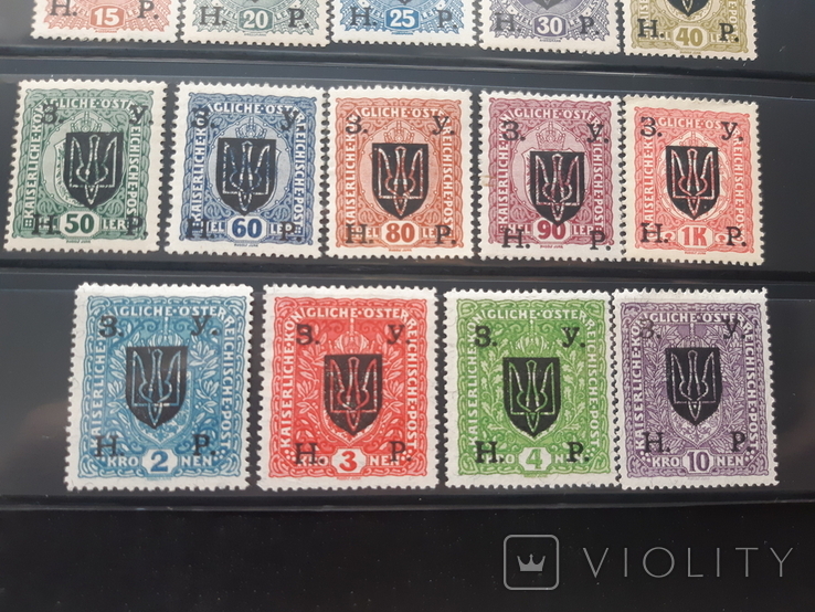 ЗУНР 1919 повна серія 19 марок, фото №7