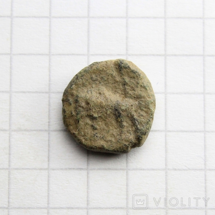 Антична монета (м.Метрополіс?), IV-ІІІ ст. до н.е. - Аполлон / бик, 1.63г., фото №4