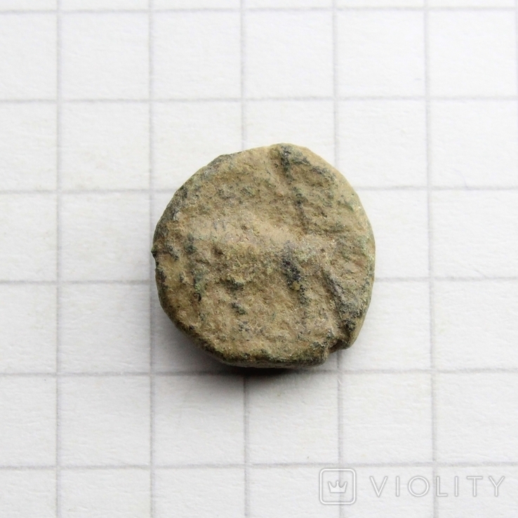 Антична монета (м.Метрополіс?), IV-ІІІ ст. до н.е. - Аполлон / бик, 1.63г., фото №9