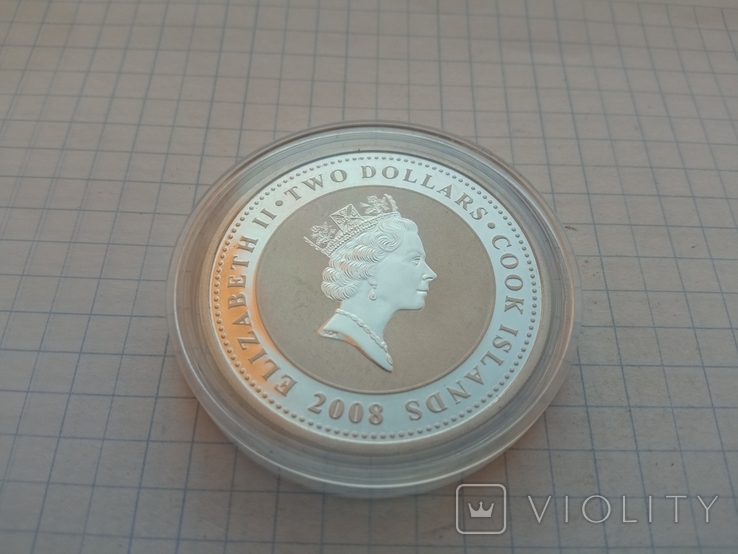 Острова Кука 2 доллара 2008г. "Любовь" серебро 1 Oz., фото №2