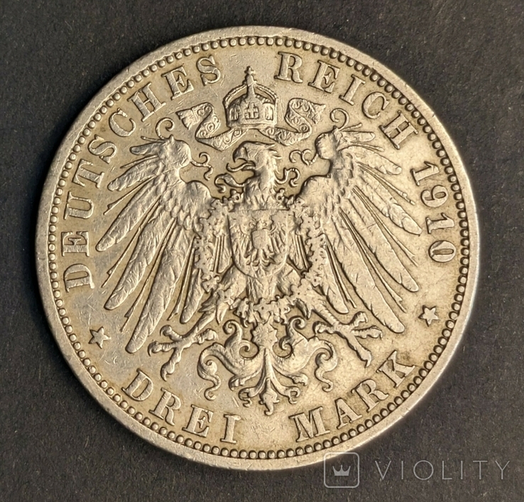 3 марки 1910 р. Німецька імперія, Любек, фото №7