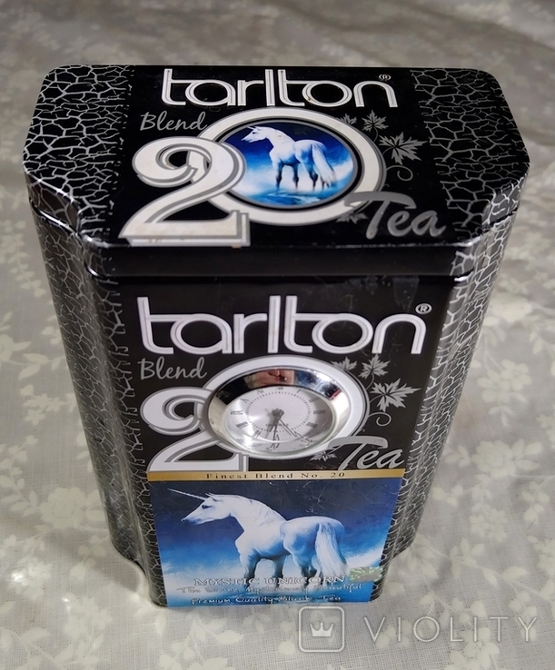 Годинник Quartz/18.5x12.5 см в жестяній коробці від чаю Tarlton 20, 2011 р., фото №2