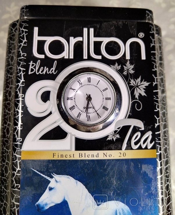 Годинник Quartz/18.5x12.5 см в жестяній коробці від чаю Tarlton 20, 2011 р., фото №4